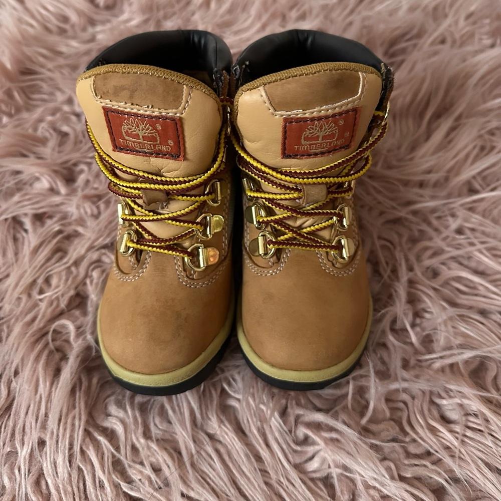 Timberland Brown Leather Boots with Gold Details